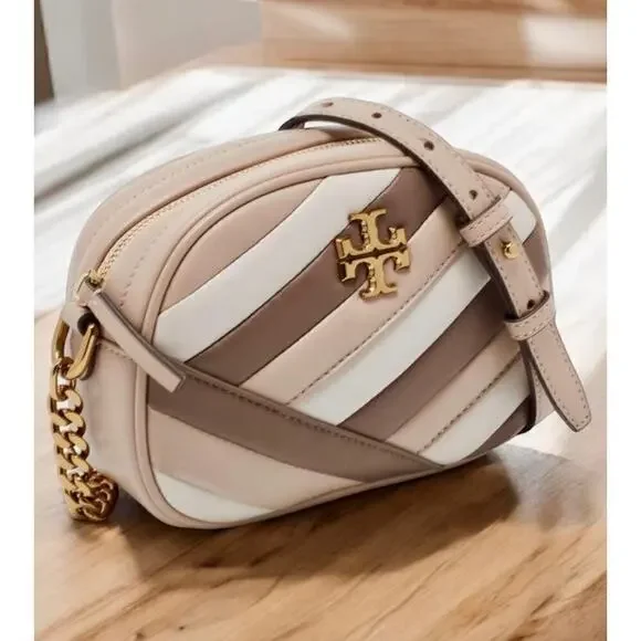 Tory Burch Kira Tri Color Quilted Leather Camera Bag